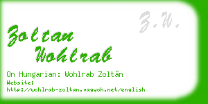 zoltan wohlrab business card
